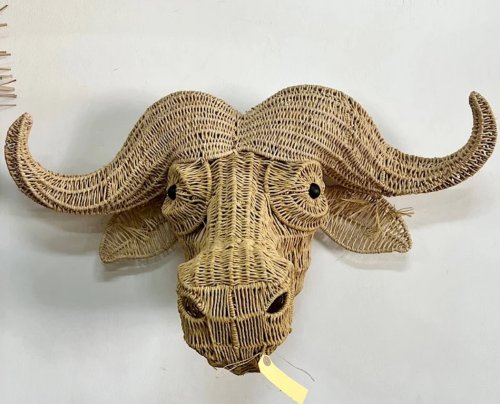 Woven Buffalo Animal Head