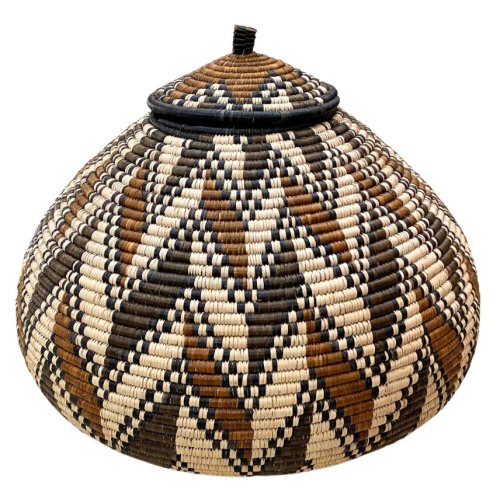 Large Hand Weaved Zig-Zag Basket