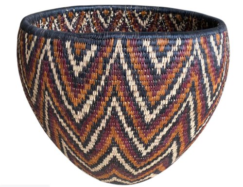 Tall Hand Weaved Conicle Zig-Zag Bowl