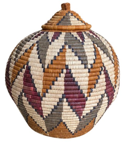 Hand Woven Zig-Zag Flower Basket - Hleziph