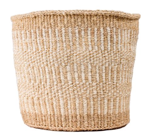 Weaved Rwandan Reed Buckets - Beige