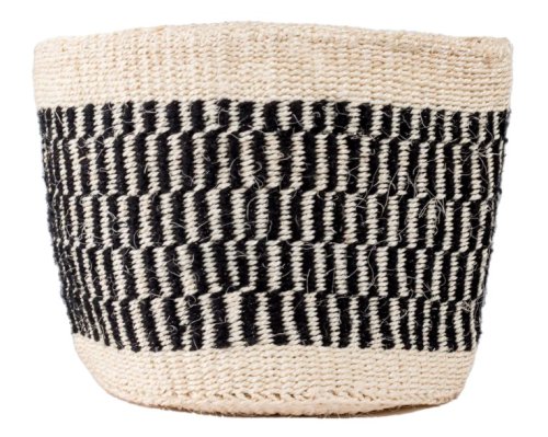 Weaved Rwandan Reed Buckets - Black