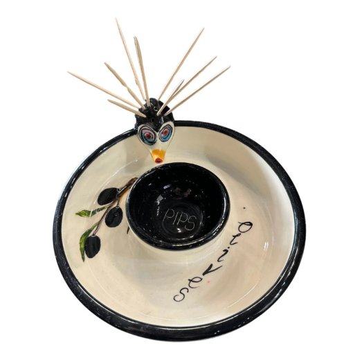 Ceramic Toothpick Olive Dish