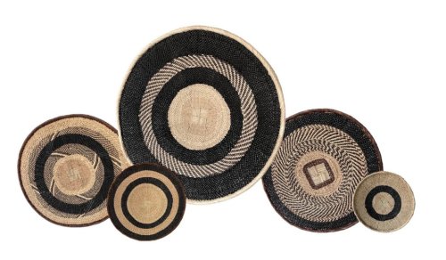 5 Piece Natural &amp; Black Wall Gallery Sets