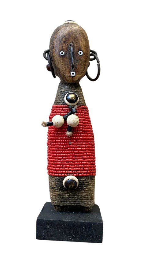 Wooden Beaded Namji Doll - Red