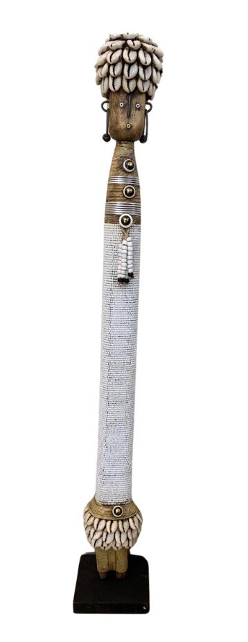 Wooden Beaded Namji Doll - White