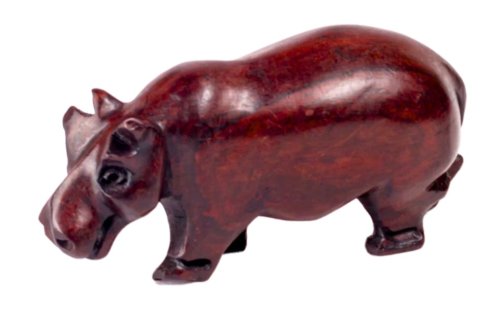 Carved Ebony Wooden Hippo Sculpture