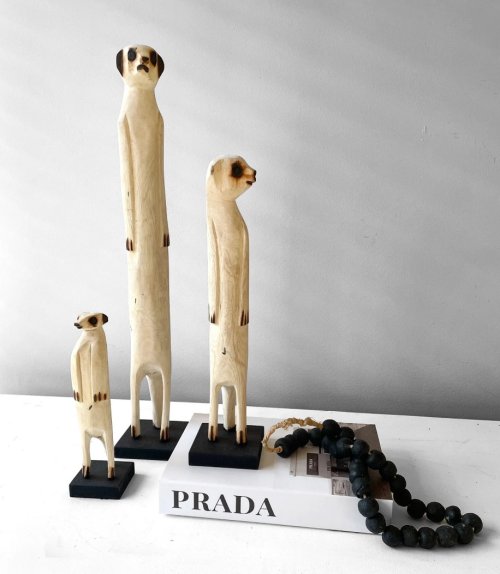 Wooden Meerkat Standing - Small