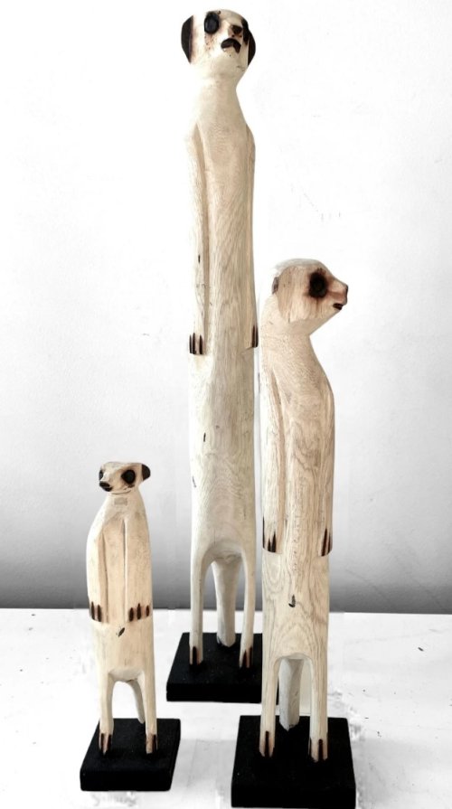 Wooden Meerkat Standing - Small