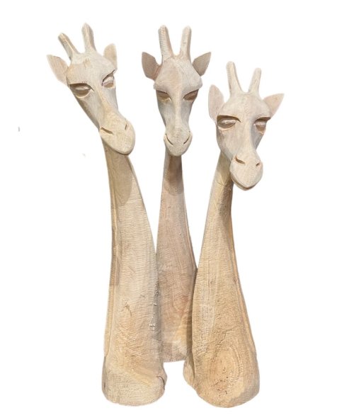 Carved Wooden Giraffe Head - 17"