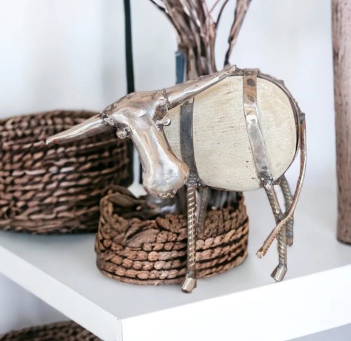 White Stone Cow Standing