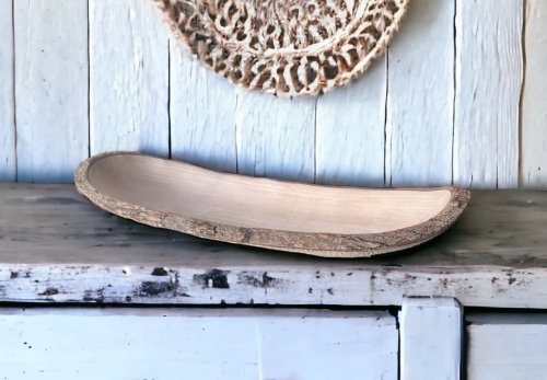 Rustic Hand Carved Wooden Platter