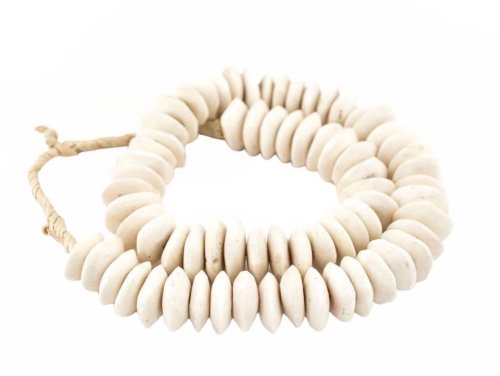 Ashanti Saucer Beads White