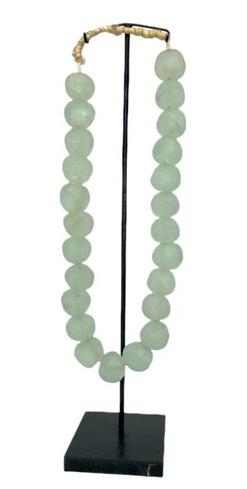 Ghanian Glass Beads Clear Aqua