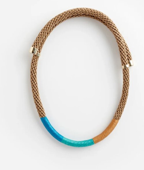 Wrap Necklace - Beige Teal