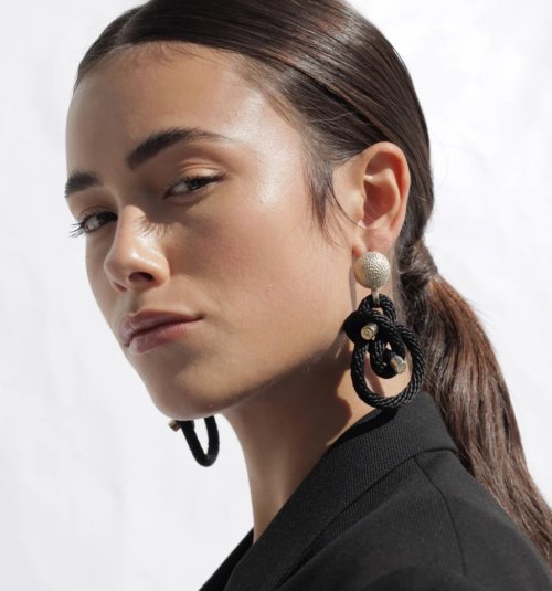 Shimenawa Earrings - Black