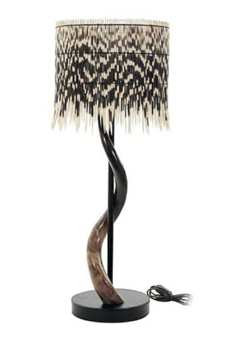 Black Polished Kudu Horn With Quill Drum Shade