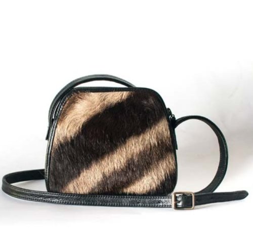Kim Small Zebra Leather Handbag