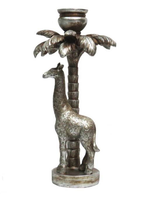 African Giraffe & Palm Candle Holder