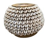 Stained Cowrie Shell Tea Lights - 7" x 7"