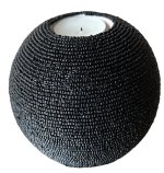Black Beaded Tea Lights - 3" x 4"