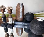 Black Beaded Tea Lights - 4" x 5"